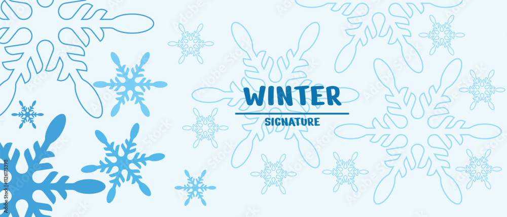Fototapeta premium winter background, elegant design with snow flakes, editable vector eps 10.