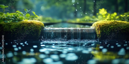 Industrial waste water treatment plant purifying water	
