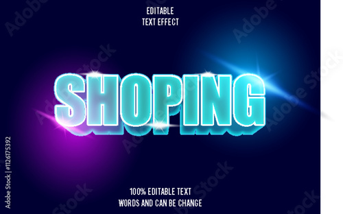 editable text effect 3d emboss_neon style