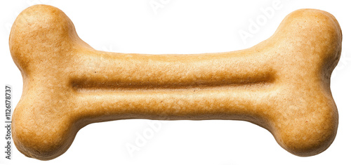 Bone-shaped dog biscuit on a white background photo