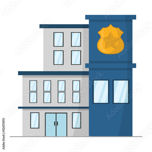 Police Station Vector Illustration - 01