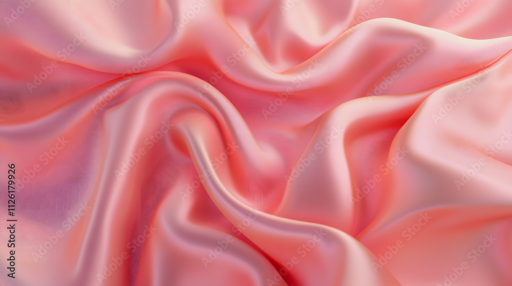 Obraz premium Soft pink satin fabric draping gracefully with smooth textures highlighting elegance and style