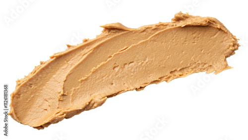 Peanut butter spread isolated on white, top view