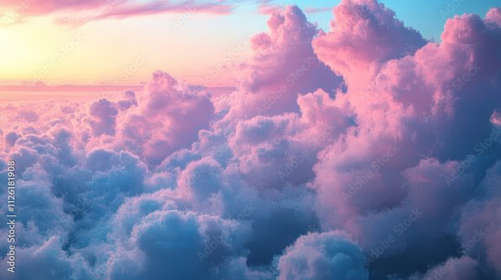 Sunrise clouds pink blue, vibrant sky view, fluffy cloudscape Sunrise clouds pink blue, vibrant sky view, fluffy cloudscape