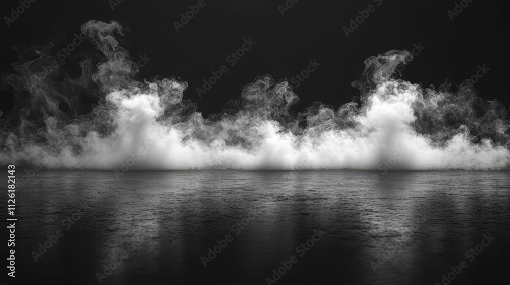 Fototapeta premium Realistic smoke effect captivating the viewer against a dark background setting