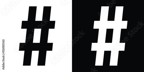 Hashtag Black Fill Icon minimalist vector illustration ,simple transparent graphic element .Isolated on white background in eps 10.