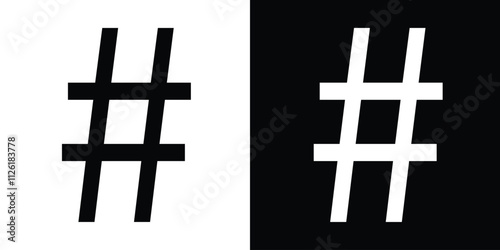 Hashtag Black Fill Icon minimalist vector illustration ,simple transparent graphic element .Isolated on white background in eps 10.