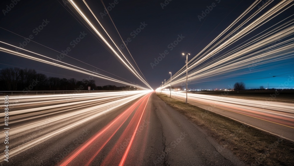 traffic on highway at night-Generated AI traffic on highway at night-Generated AI