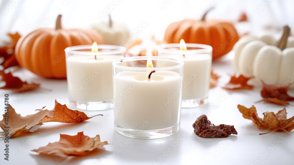 autumn decor with candles and pumpkins for a cozy atmosphere autumn decor with candles and pumpkins for a cozy atmosphere
