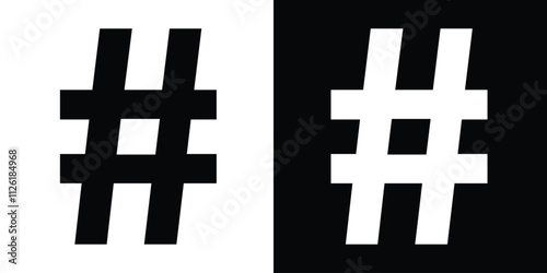 Hashtag Black Fill Icon minimalist vector illustration ,simple transparent graphic element .Isolated on white background in eps 10.