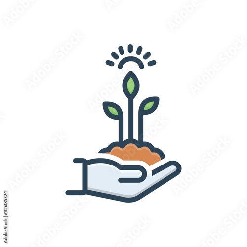 Color illustration icon for conservation