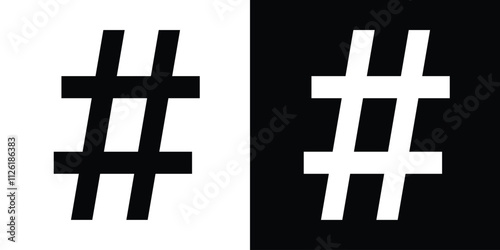 Hashtag Black Fill Icon minimalist vector illustration ,simple transparent graphic element .Isolated on white background in eps 10.