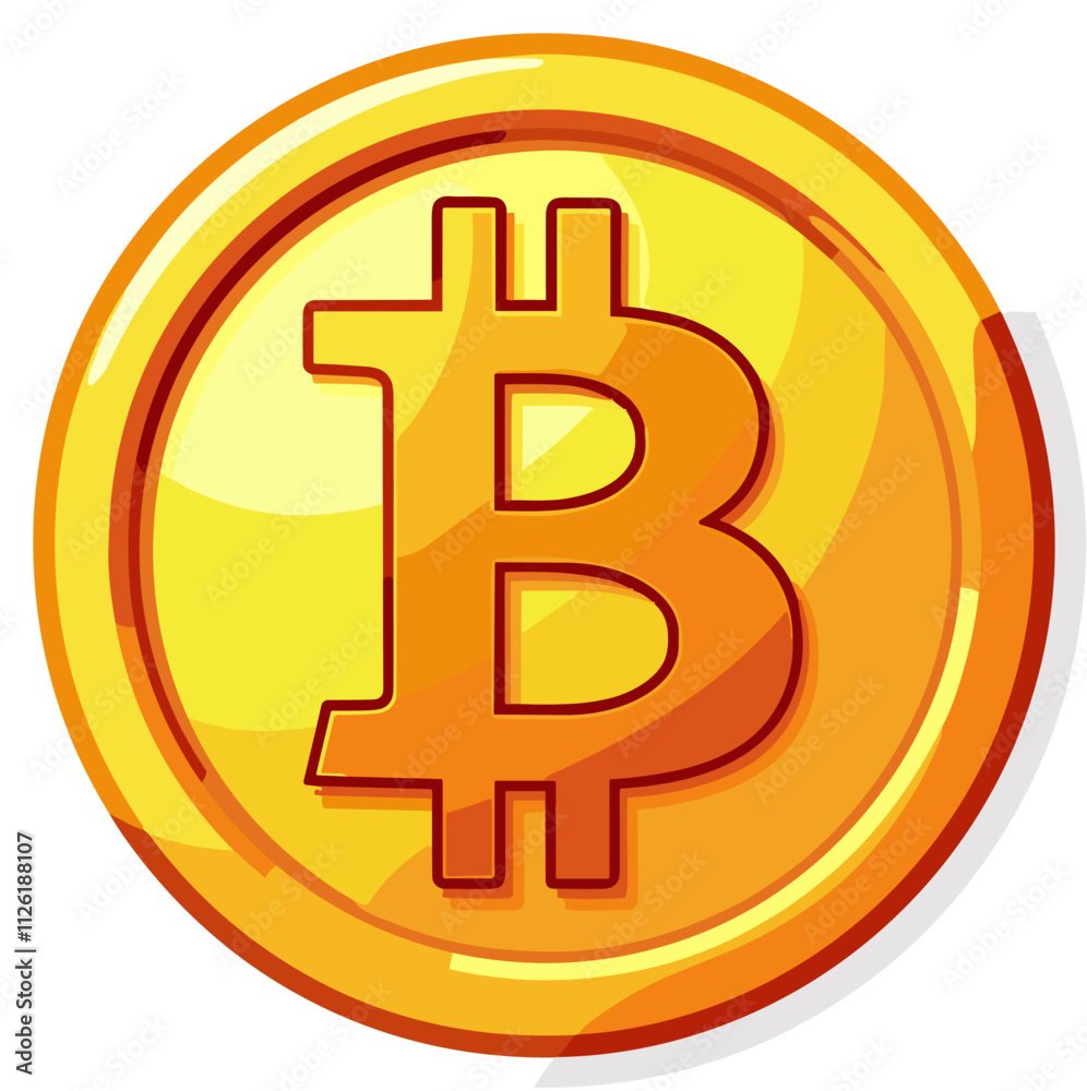 Obraz premium Shiny gold bitcoin sign for designers and illustrators