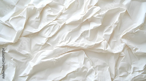 white crumpled and creased glued wrinkled paper poster texture background 