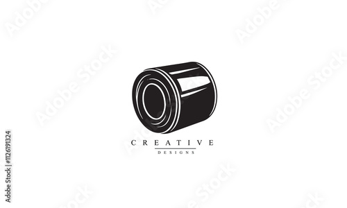 Packaging Tape Roll line black icon white background