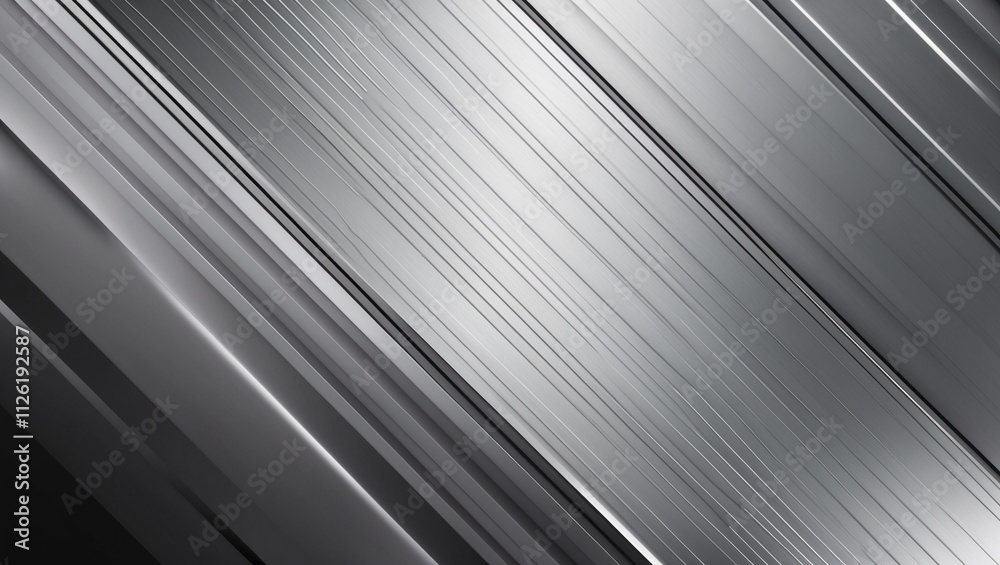Silver metallic striped textured metal background with industrial design-Generated AI Silver metallic striped textured metal background with industrial design-Generated AI