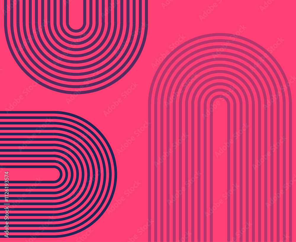 Abstract boho seamless geometric design in purple with a pink-red background Abstract boho seamless geometric design in purple with a pink-red background