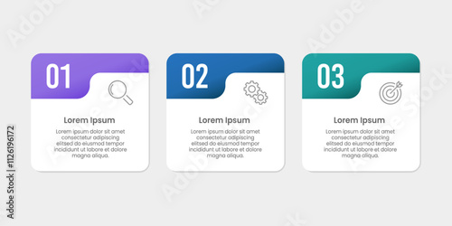 Simple 3 options infographic concept. Presentation, data, report, information, banner and diagram. Vector illustration.