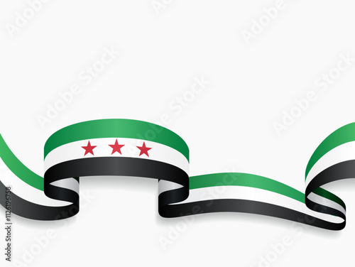 Syrian flag wavy background layout. Vector illustration.