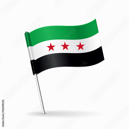 Syrian flag map pointer layout. Vector illustration.
