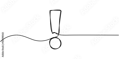 Information symbol one continuous line . One editable line help desk help. The Information linear icon. Support service help sign, help. Vector illustration, pro vector, Exclamation mark in one line