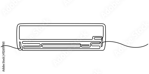 Continuous one line drawing of indoor Air Conditioner. Air conditioner one line art vector illustration, Continuous single line drawing of indoor Air Conditioner vector illustration, Air conditioner. 