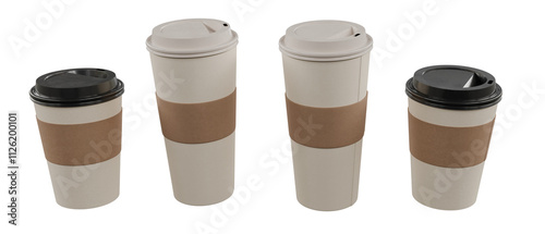 Wallpaper Mural Paper Cups isolated on white Torontodigital.ca