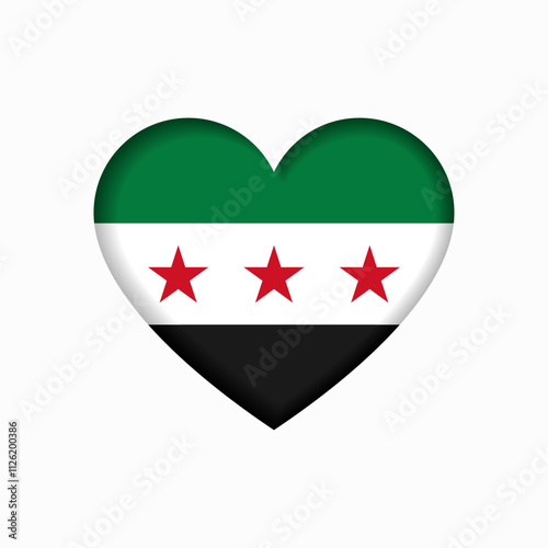 Free Download Syrian flag heart-shaped sign layout. Vector illustration. - GFXLoad