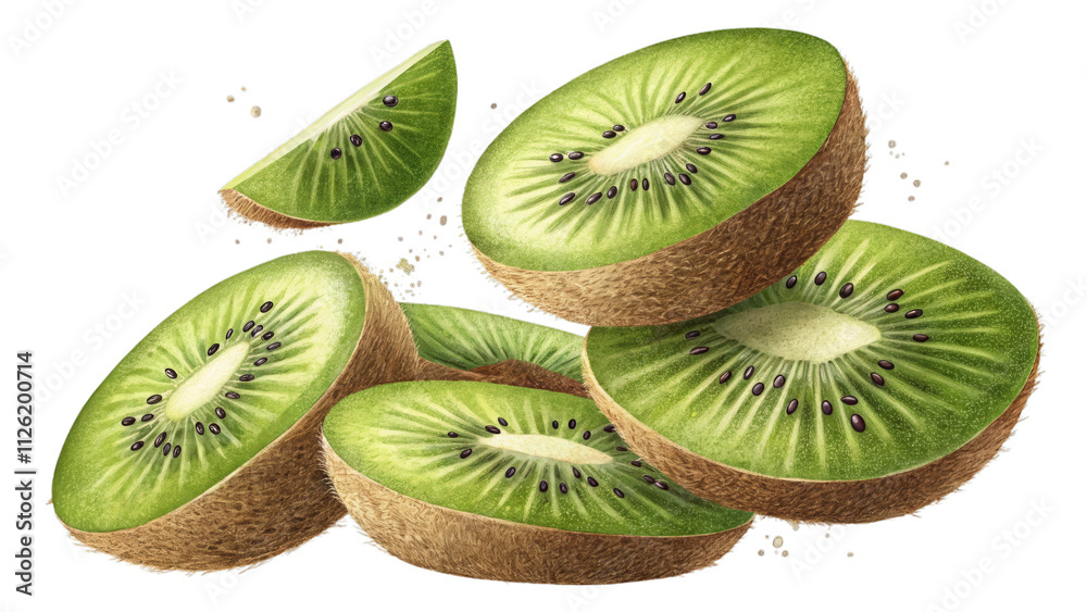 Fototapeta premium Vibrant Kiwi Slices - A Healthy and Refreshing Fruit