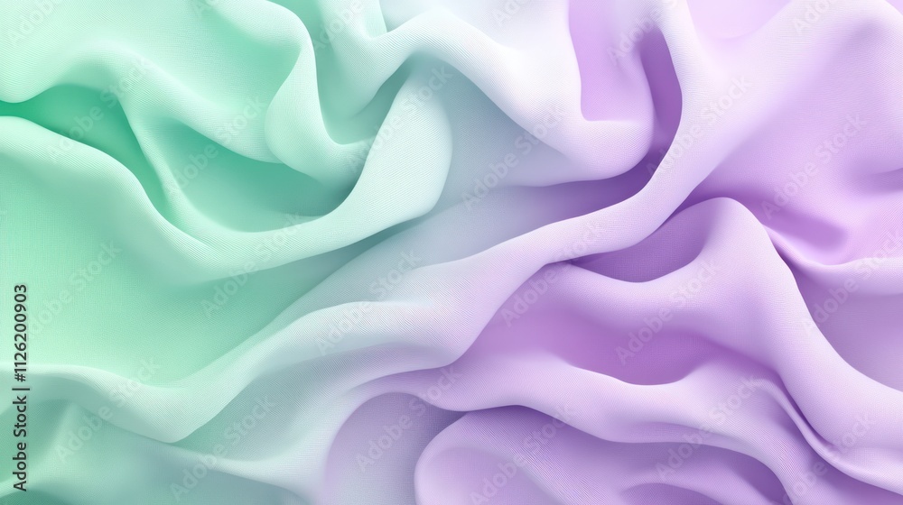 Obraz premium Abstract Draped Pastel Fabric Soft Mint Purple Texture