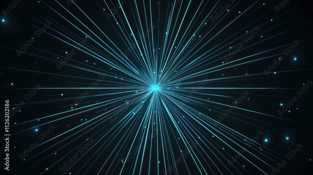 Fototapeta premium Abstract Blue Light Burst