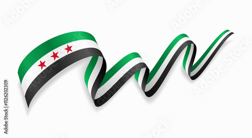 Syrian flag wavy background layout. Vector illustration.