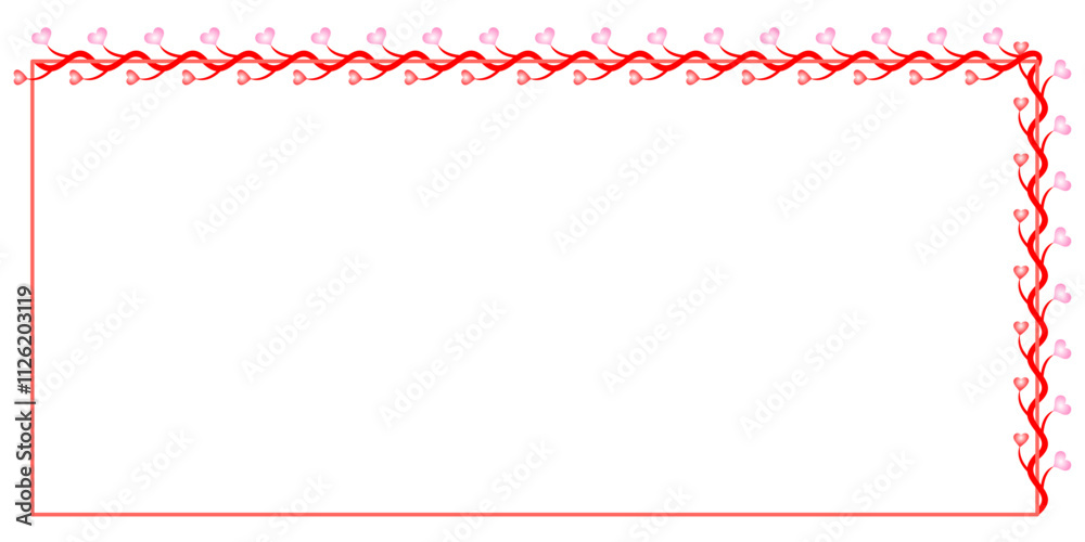 Obraz premium design vector frame border love, for Valentine's Day in rectangular shape eps 2