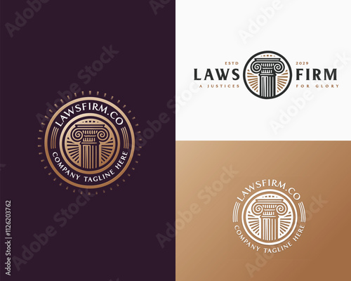 Vintage classic unique Legal and Law Firm logo template logo for justice business 