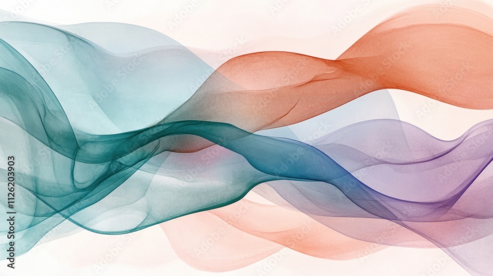 Fototapeta premium Abstract Watercolor Pastel Wave Design
