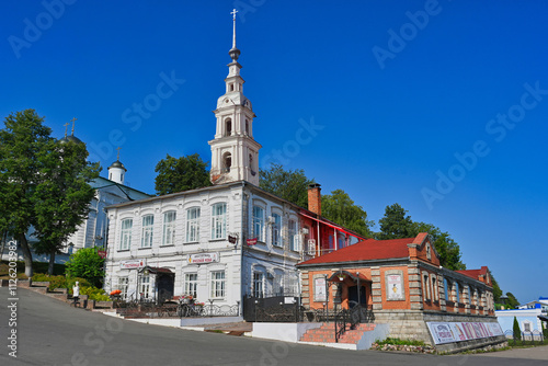 Historic architecture of Kineshma town with a bell tower photo