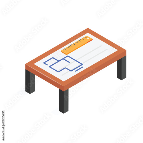 A design or plan for construction displayed on a table