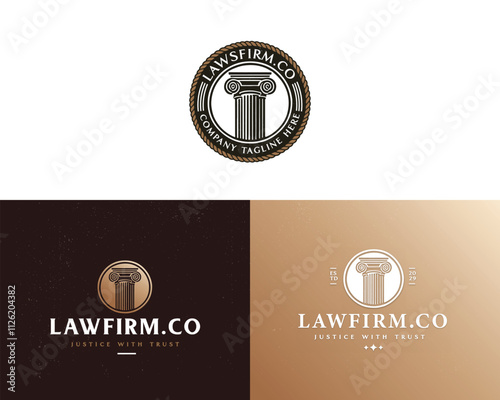 Vintage classic unique Legal and Law Firm logo template logo for justice business 