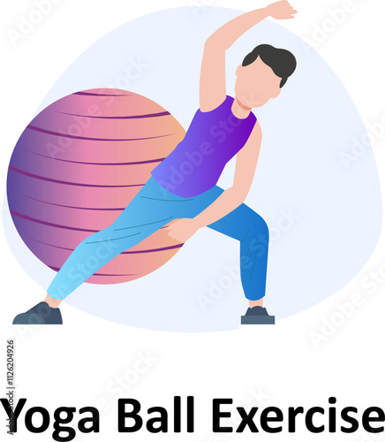 Yoga Ball exercise:Vector illustration which can easily modify or edit which can easily modify or edit