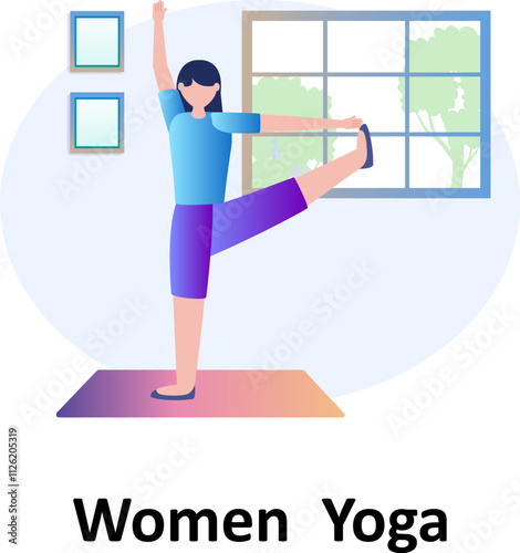 Women  Yoga:Vector illustration which can easily modify or edit which can easily modify or edit