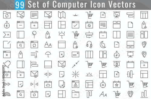Collection of Icons of computer icon vectors