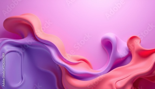 Abstract Pink and Purple Fluid Swirls Design