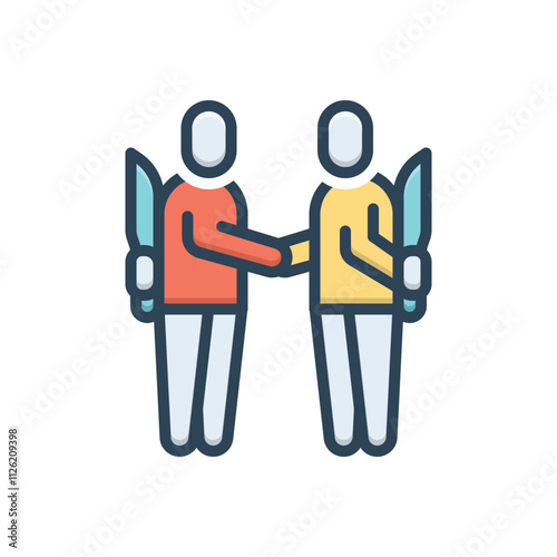 Color illustration icon for dishonest