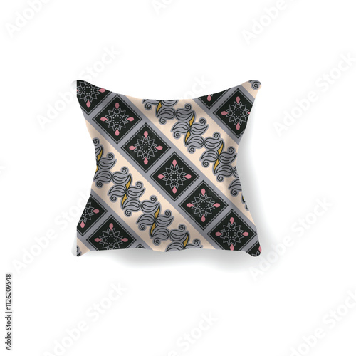 3d pillow realistic ethnic traditional batik motif pattern graphic