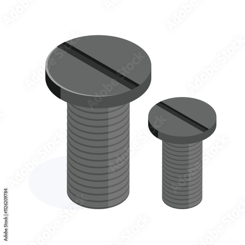Screw bolts icon in trendy style, editable vector