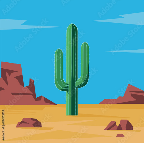 desert, style, illustration, plant, background, nature, graphic, vector, drawing, cactus, design, flat, summer, flora, environment, clipart, dry, arid, garden, mexico, succulent, tropical, flower, col