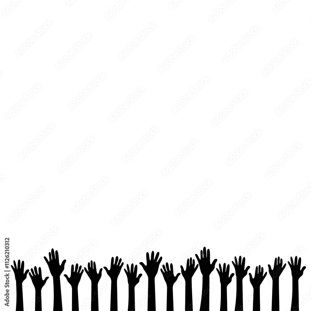 Fototapeta premium Raised Hand Silhouette