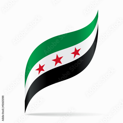 Syrian flag wavy background layout. Vector illustration.
