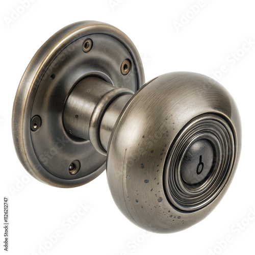 Modern door knob design, transparent or white isolate background