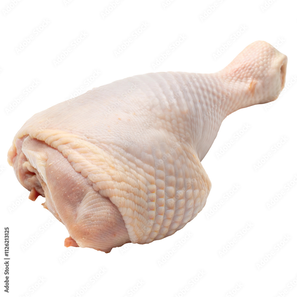 Raw chicken leg quarter, transparent or white isolate background Raw chicken leg quarter, transparent or white isolate background